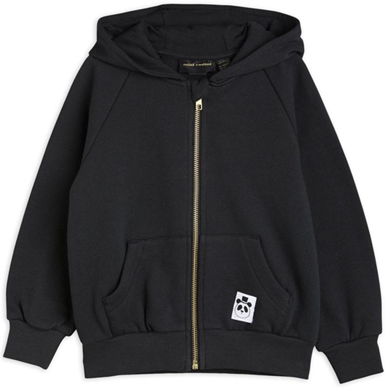 Basic Solid Zip Hoodie Black   Str. 92 98 fra Mini Rodini