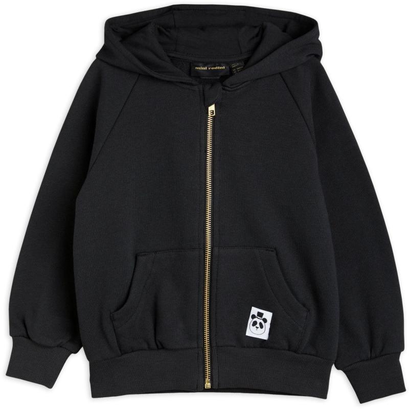 Black Basic Solid Zip Hoodie   Str. 116 122 fra Mini Rodini