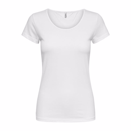 Basis T Shirt Hvid fra Only