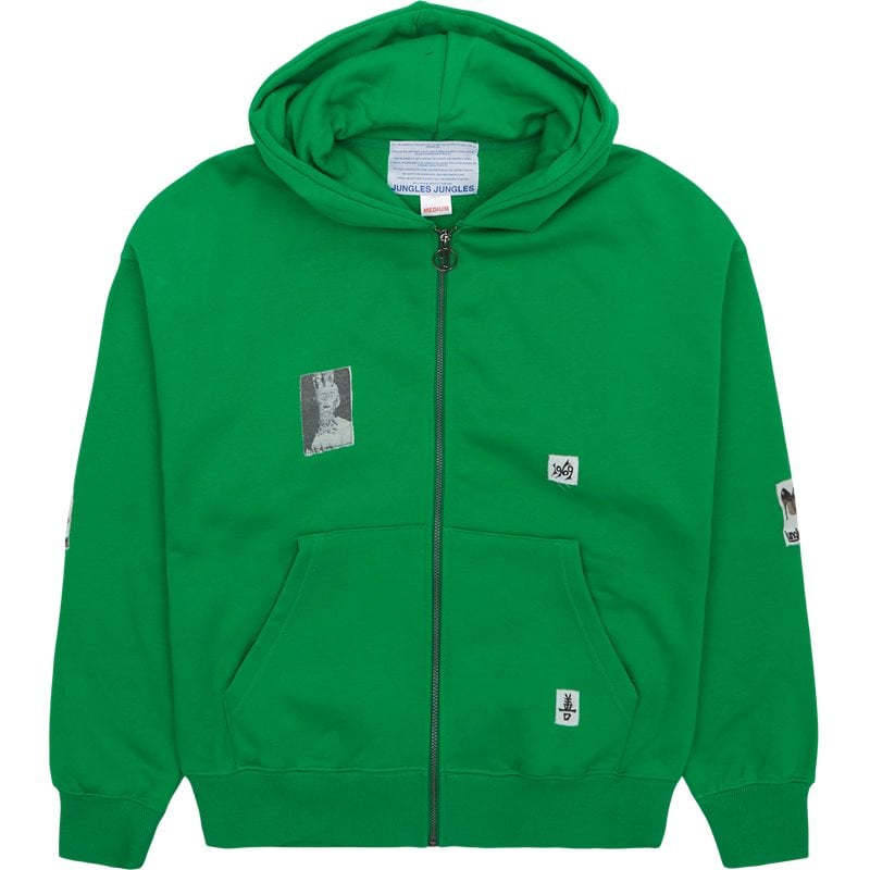 1969 Patches Zip Sweat Green fra Jungles Jungles Pty Itd