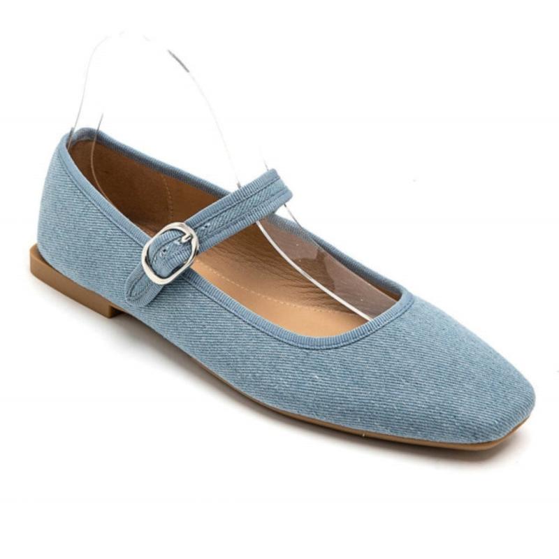 Adina Dame Ballerinaer  Jeans fra Shoes hos Klædeskabet.dk 5715406391939