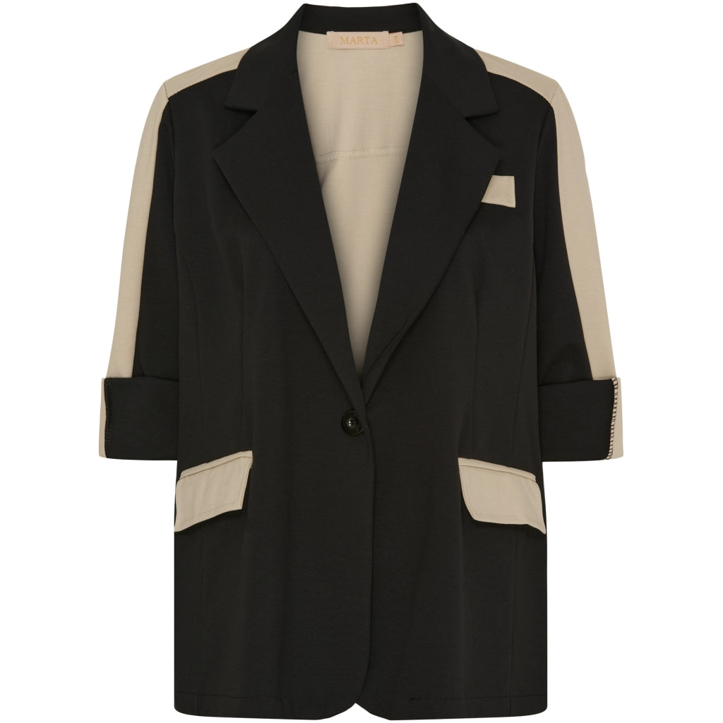 Dame Blazer Mdcmadelina  Black Beige fra Marta Du Chateau hos Klædeskabet.dk 5715406565774