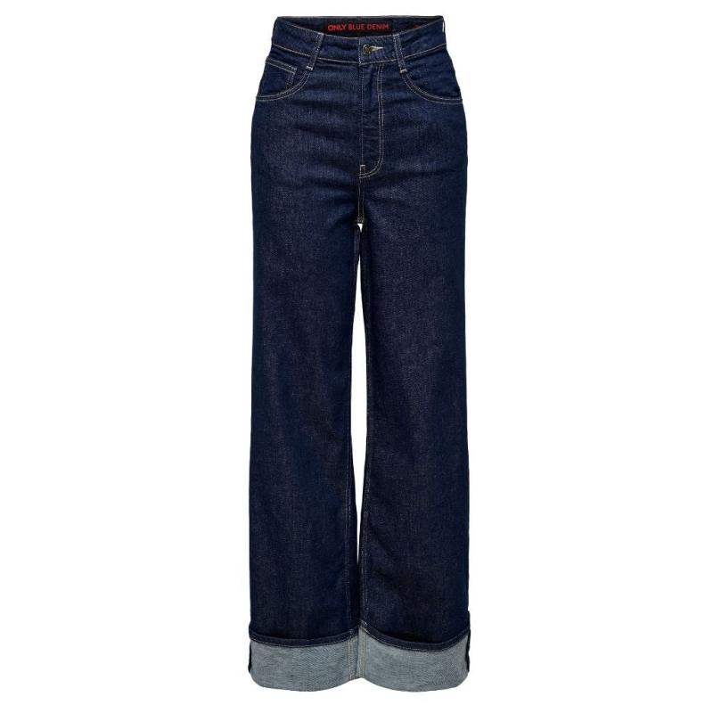 Dame Jeans Onlmercer  Dark Blue Denim fra Only hos Klædeskabet.dk 5715614594399