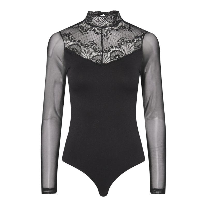 Dame Bodystocking Pcnaya  Black fra Pieces hos Klædeskabet.dk 5715363534271