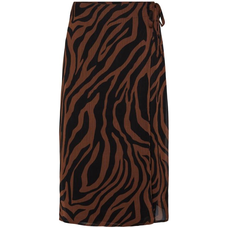 Dame Nederdel Pcsally  Mustang Zebra fra Pieces hos Klædeskabet.dk 5715505362090