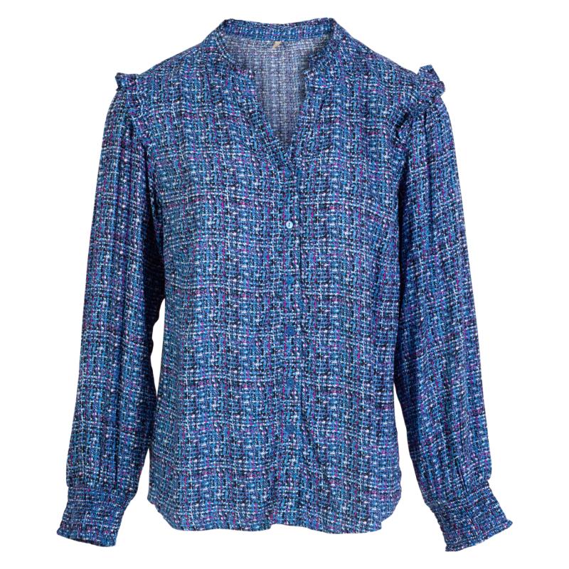 Dame Bluse Plus Size  Blue Combi fra Cassiopeia hos dansk.dk 5757150264169