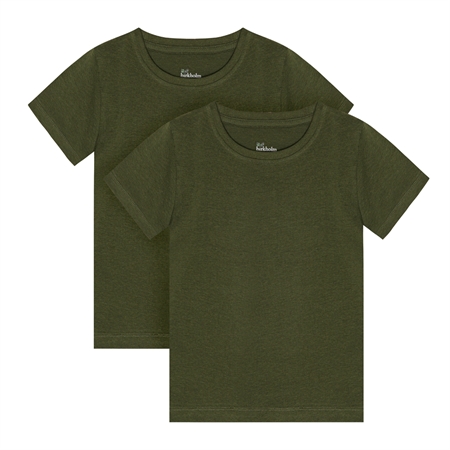 2 Pak T Shirts Army Grøn fra Birkholm