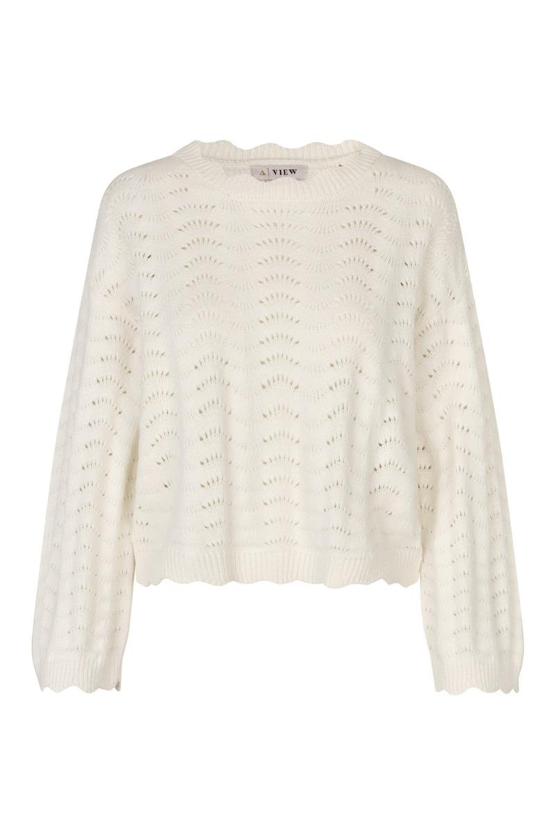 A View   Bluse   Beana Knit Blouse   Off White fra A-view