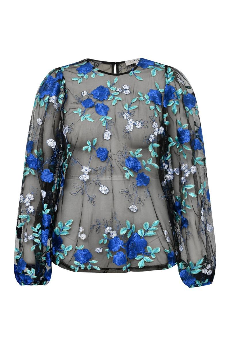 A View   Bluse   Fuschia Blouse   Black Blue fra A-view