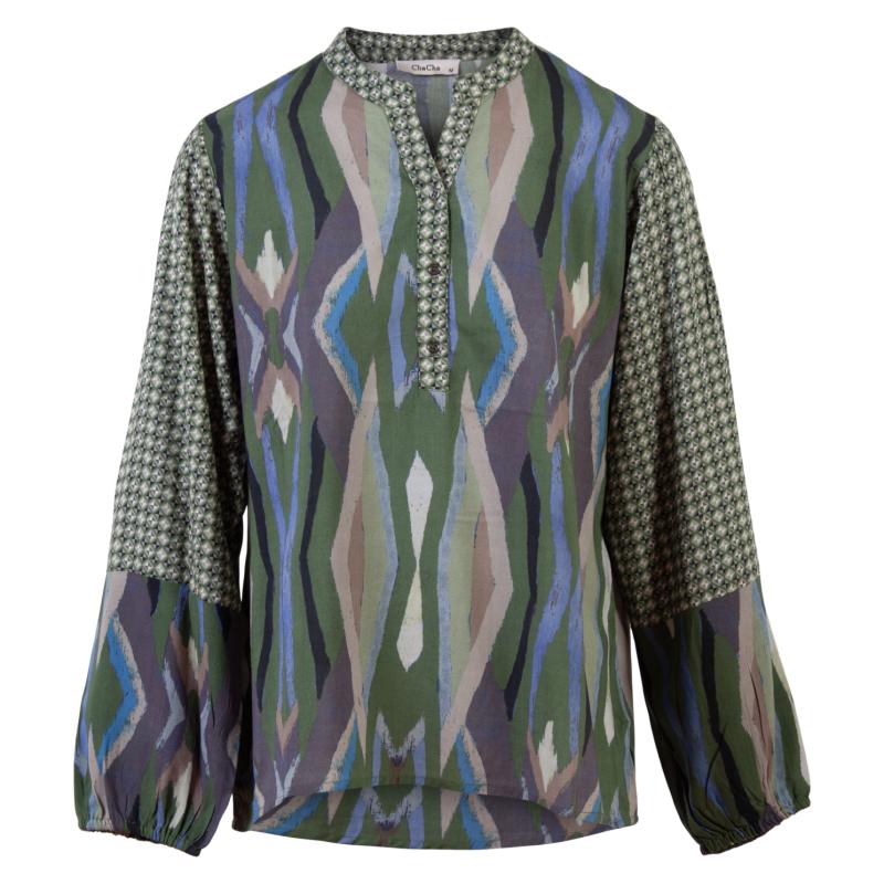 Dame Bluse Plus Size  Khaki Combi fra Zbyz hos dansk.dk 5714470169345