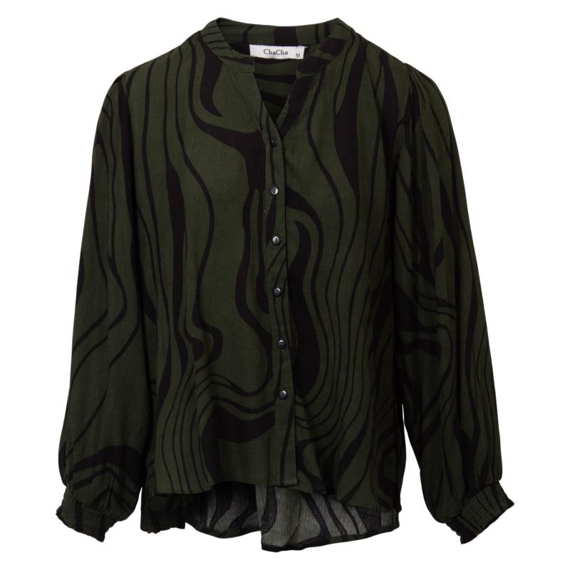 Dame Bluse Plus Size  Khaki Black fra Zbyz hos dansk.dk 5714470198680