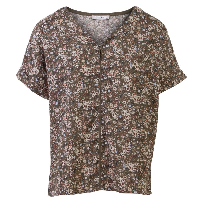 Dame Bluse Plus Size  Khaki Flower fra Zbyz hos dansk.dk 5714470168591