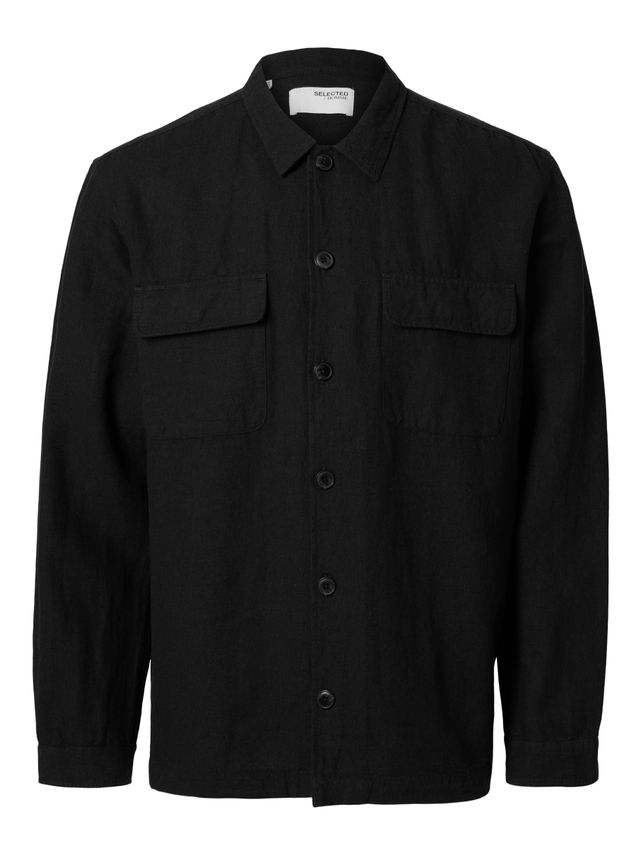 Slh Leroy Linen Blend Overshirt Ls fra Selected