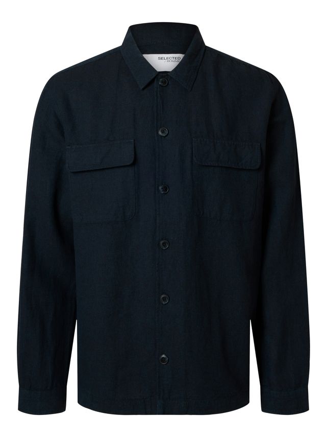 Slh Leroy Linen Blend Overshirt Ls fra Selected