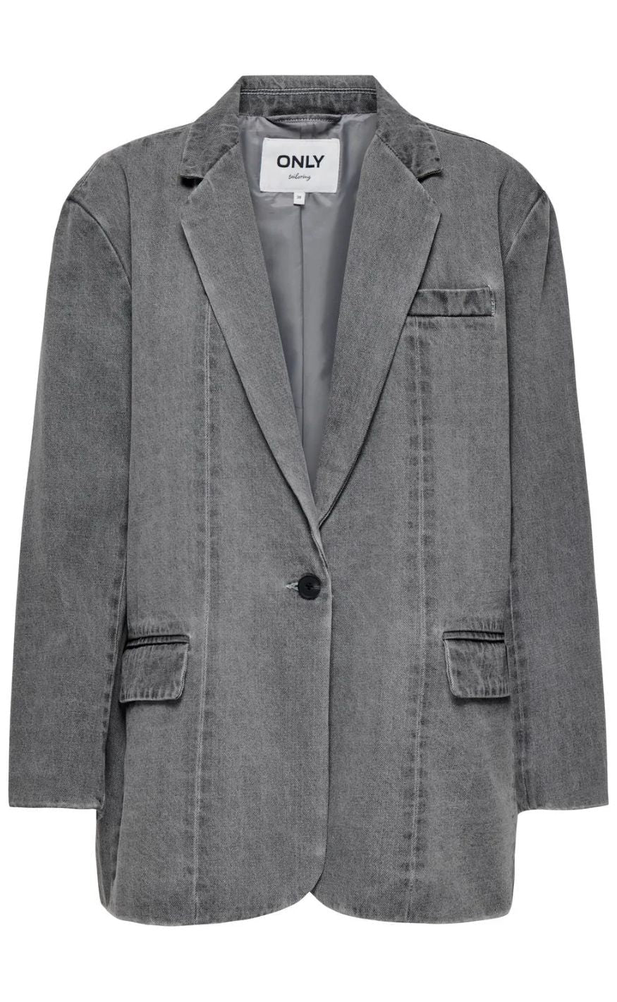 Blazer   Cory   Medium Grey Denim fra Only