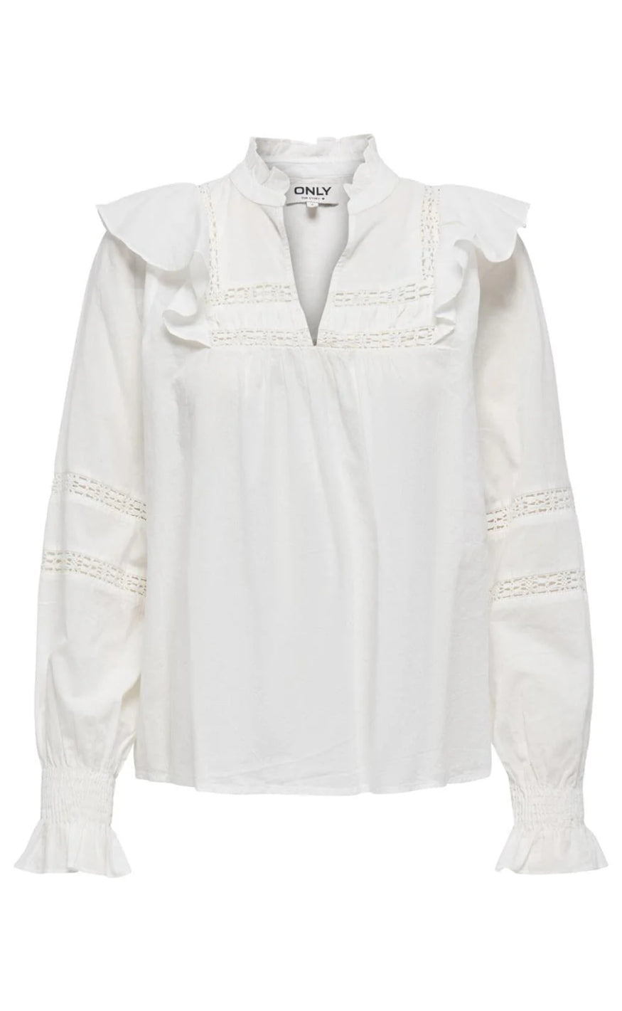 Bluse   Julia   Cloud Dancer fra Only
